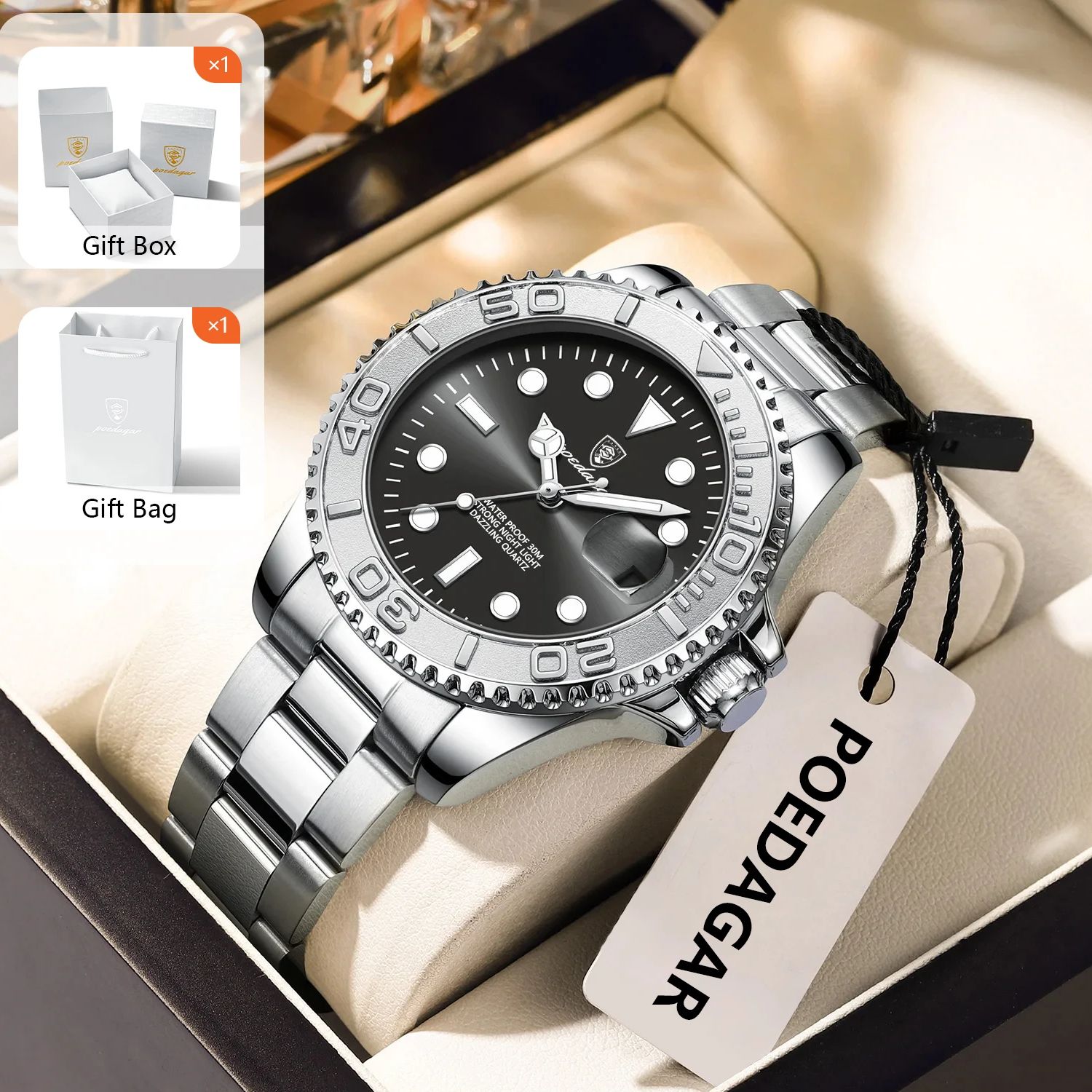 Luxury Watch Men - POEDAGAR Trendy Sport Man Watch Luminous