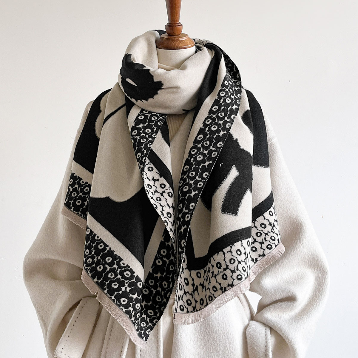 Scarf Women Large Flower Jacqu - Cashmere Scarf review and price