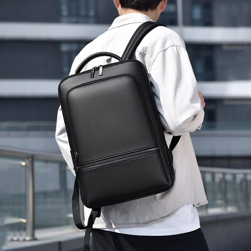 PU Leather Men's Backpack USB  - Leather Briefcase review and price