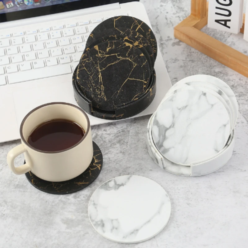 6pcsMarble Coaster Artificial  - Marble Coaster Set review and price