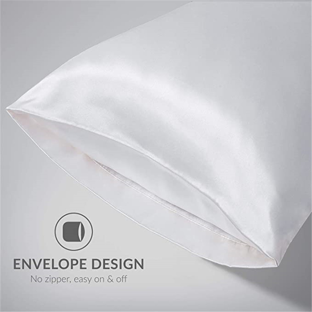 2pcs/lot Solid Silky Satin Ski - Silk Pillowcase review and price