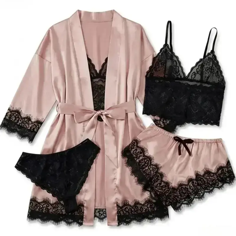 Women's 4-Piece Satin Pajama S - Luxury Gift Set review and price
