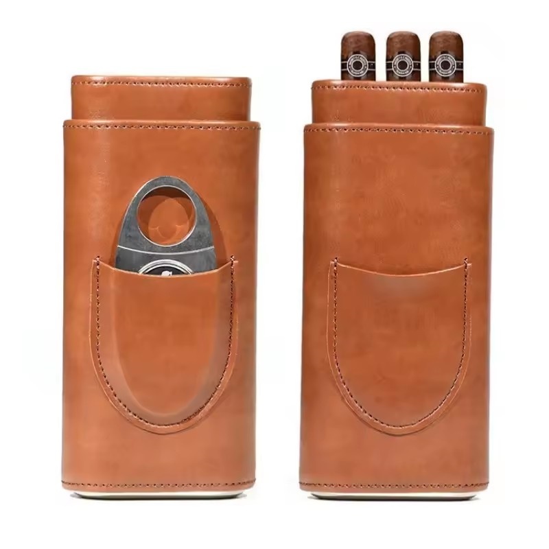 Leather Cigar Case 3 Finger Po - Premium Cigar Case review and price