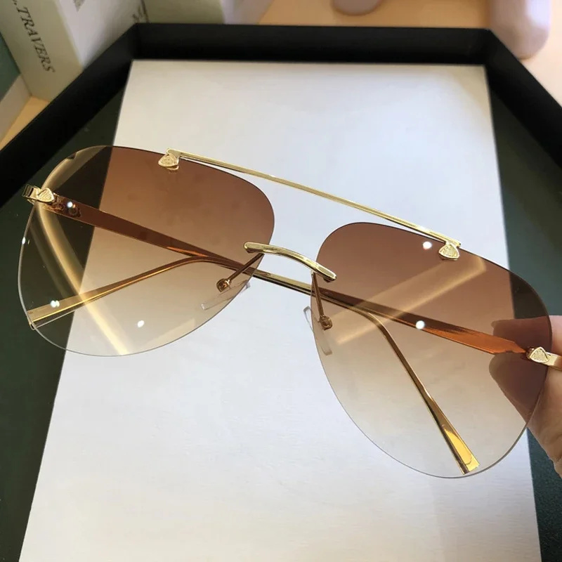 Vintage Rimless Alloy Aviation - Designer Sunglasses review and price
