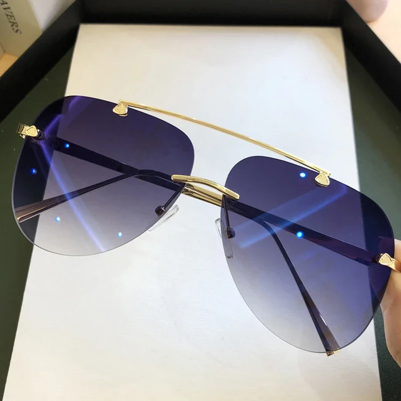 Vintage Rimless Alloy Aviation - Designer Sunglasses review and price